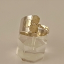 ST427 silver ring with 3 gold flowers