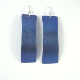 ST1245 blue long titanium earrings