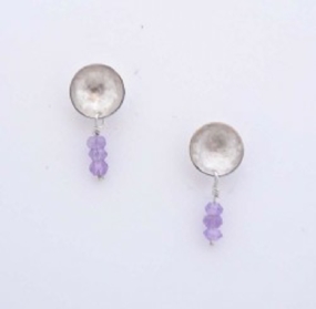 ST443 Silver & Amethyst earrings