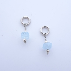 ST463 Silver & Aquamarine earrings
