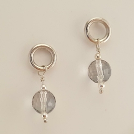 ST463 Silver & rock crystal earrings