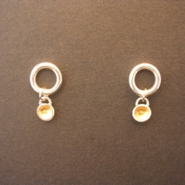 ST512 gold lined dome earrings
