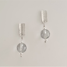ST804 Silver & Crystal earrings