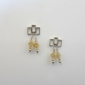 ST807 Silver & Citrine earrings